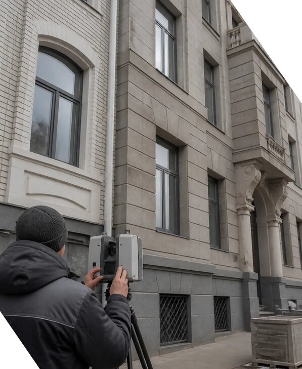 Лазерное сканирование фасадов зданий для обследования в Тюмени